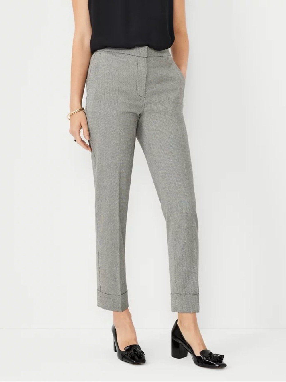Ann Taylor The Petite High Rise Eva Ankle Pant in Twill, 00 Petite